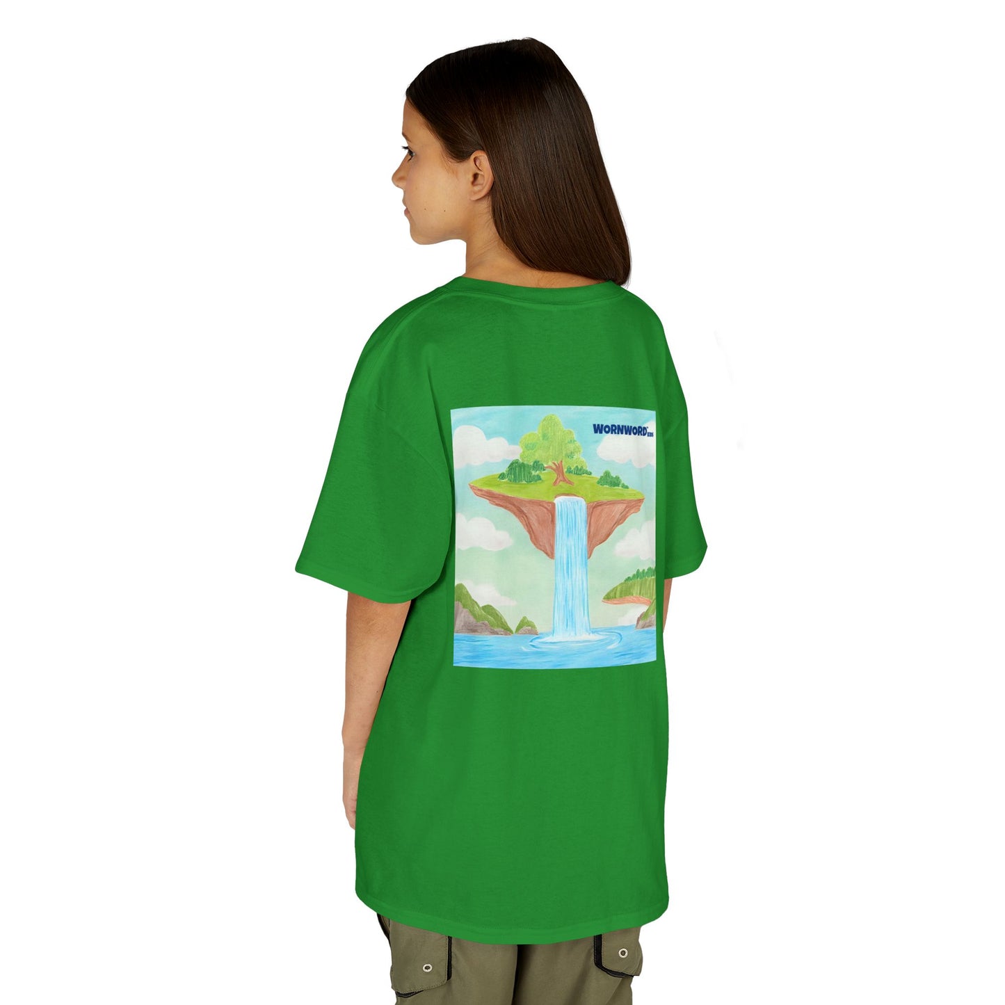 WORNWORD Kids Mid-Weight Tee - Waterfall Islands “Sky’s the Splash Limit!”