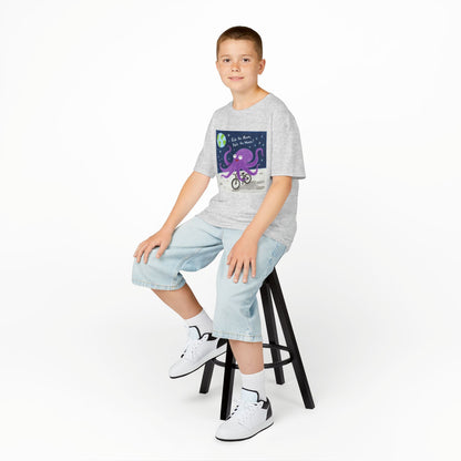 WORNWORD Kids Mid-Weight Tee - Octopus "Ride the Moon. Rule the Waves!"