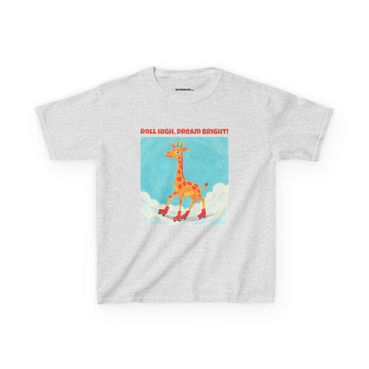 WORNWORD Kids Mid-Weight Tee - Giraffe "Roll High. Dream Bright!"