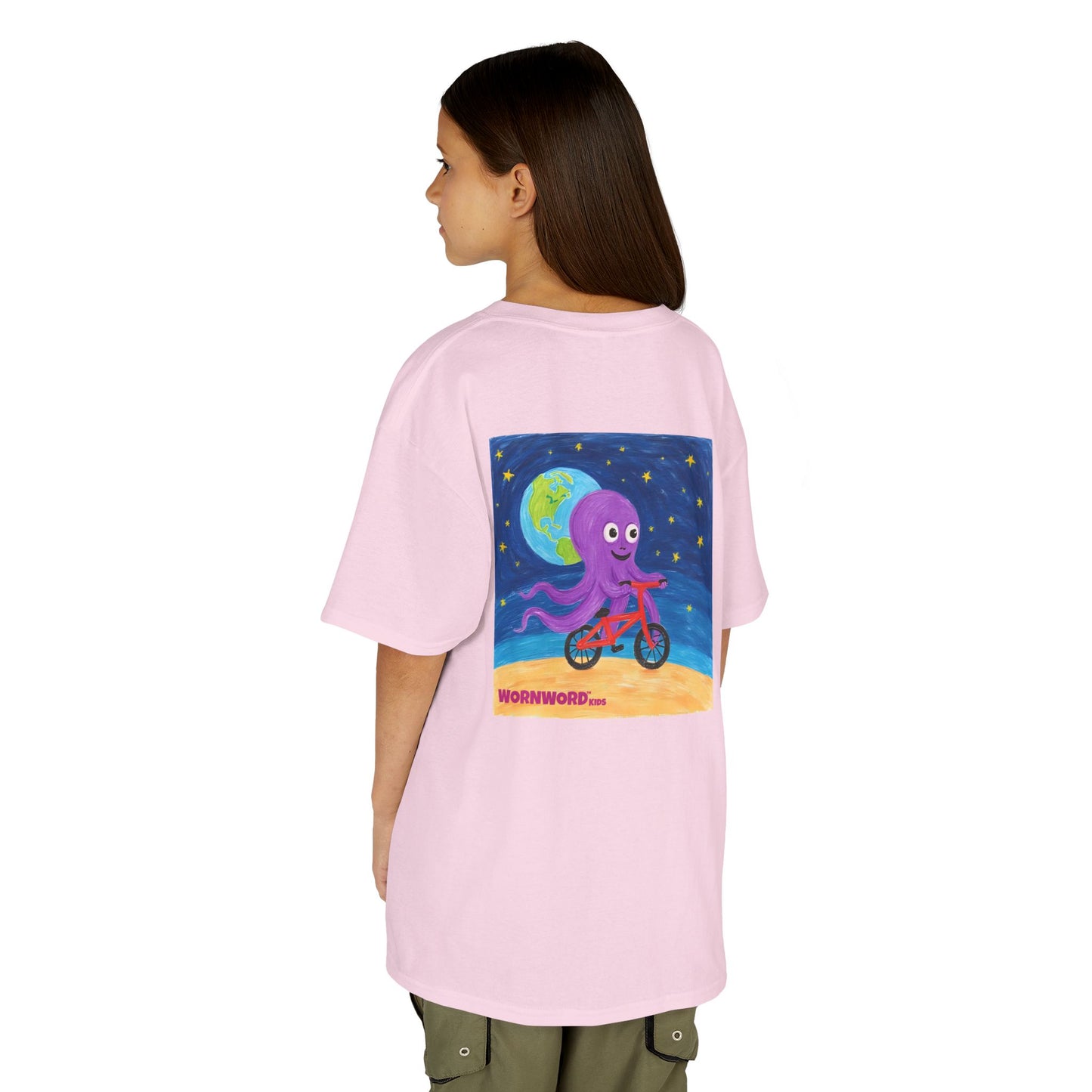 WORNWORD Kids Mid-Weight Tee - Octopus "Ride the Moon. Rule the Waves!"