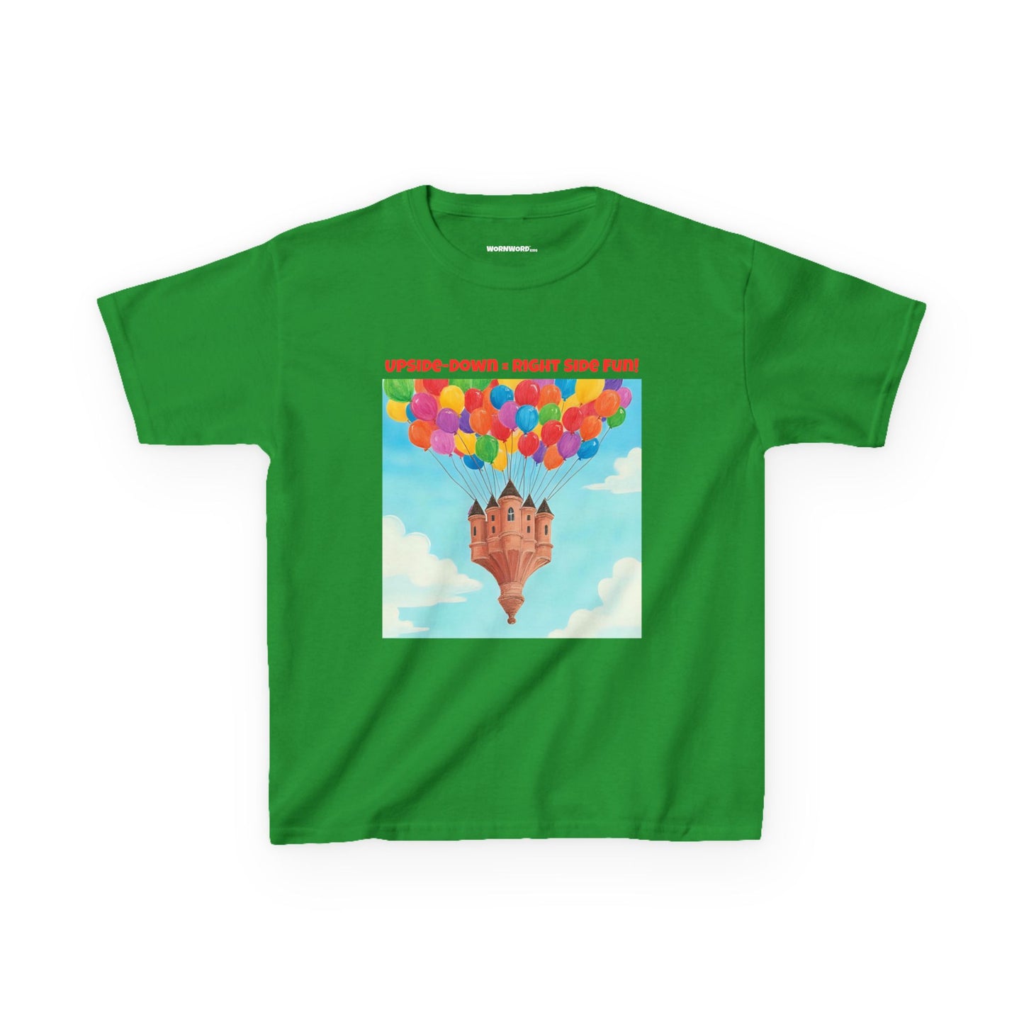 WORNWORD Kids Mid-Weight Tee - Floating Castle “Upside-Down = Right Side Fun!”