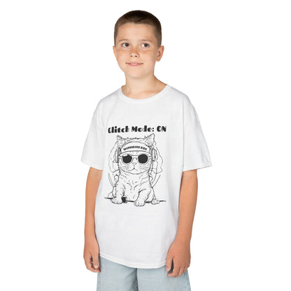 WORNWORD Kids™ Youth Mid-Weight Tee - Cyber Cat "Glitch Mode: On"