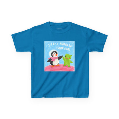 WORNWORD Kids Mid-Weight Tee - Penguin "Space Buddies Forever!"
