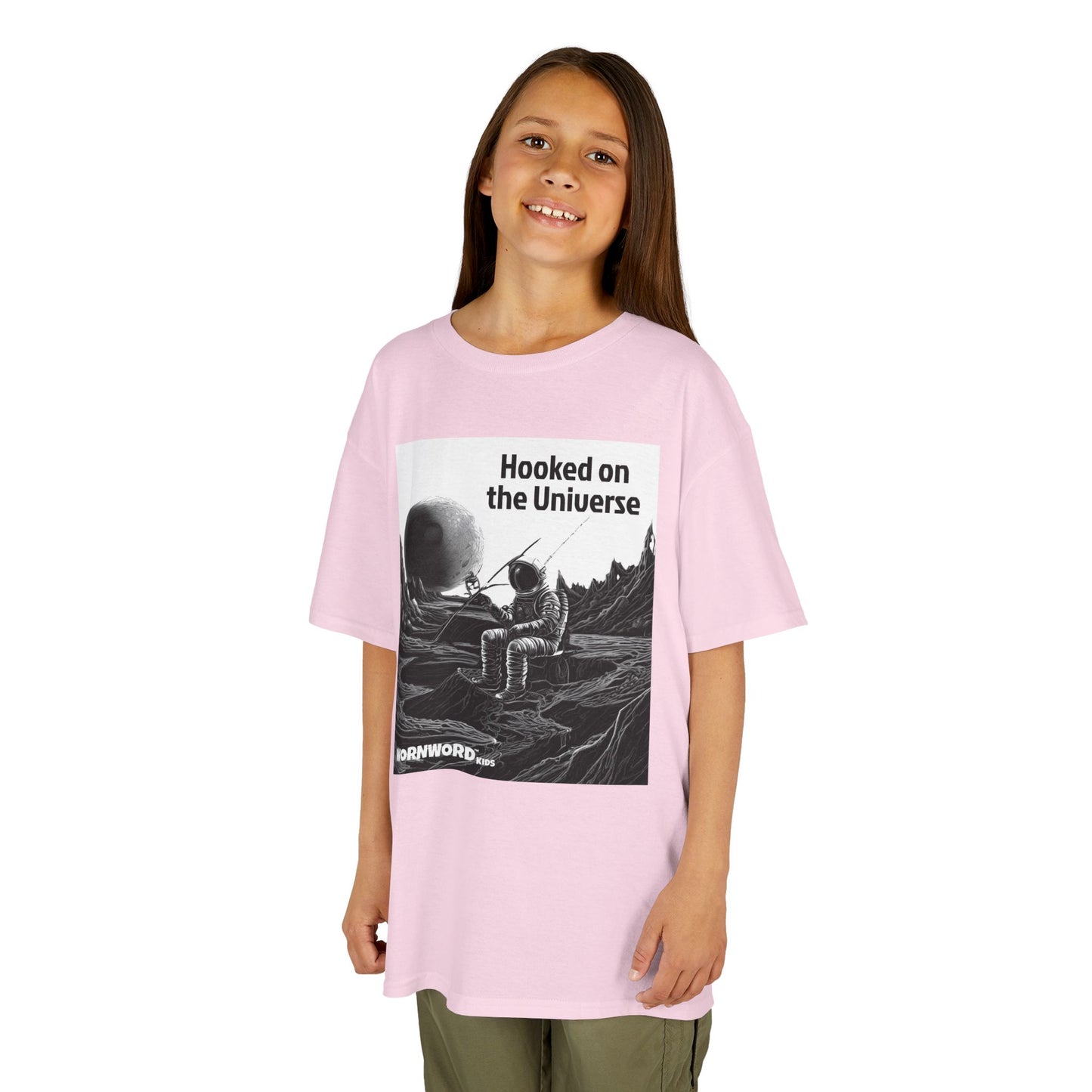 WORNWORD Kids™ Youth Mid-Weight Tee - Astronaut "Hooked on the Universe!