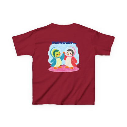 WORNWORD Kids Mid-Weight Tee - Penguin "Space Buddies Forever!"