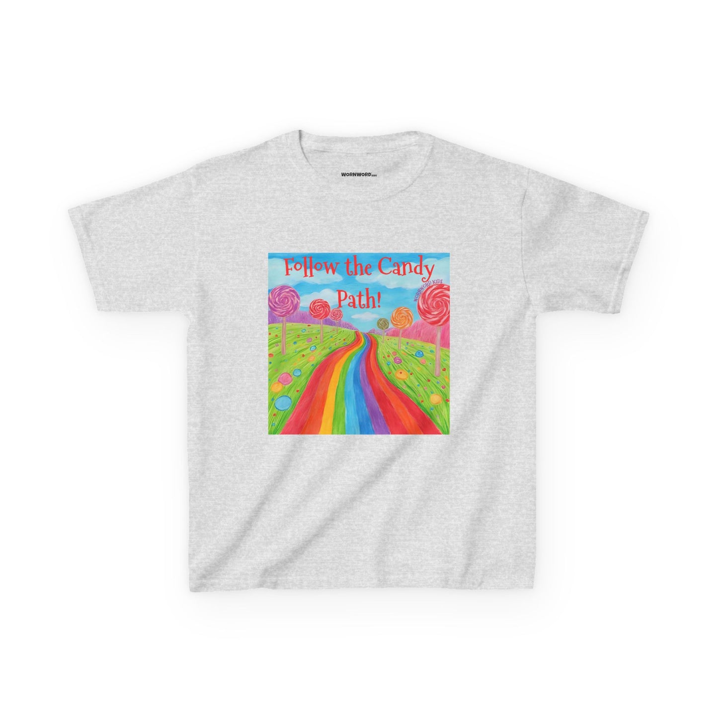 WORNWORD Kids Mid-Weight Tee - Rainbow Road “Follow the Candy Path!”