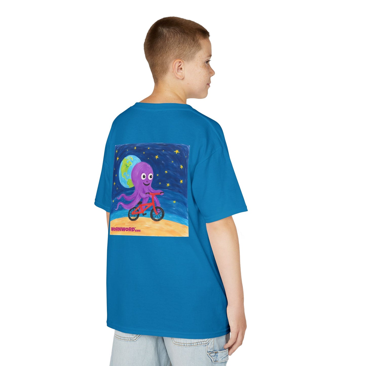 WORNWORD Kids Mid-Weight Tee - Octopus "Ride the Moon. Rule the Waves!"