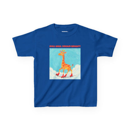 WORNWORD Kids Mid-Weight Tee - Giraffe "Roll High. Dream Bright!"