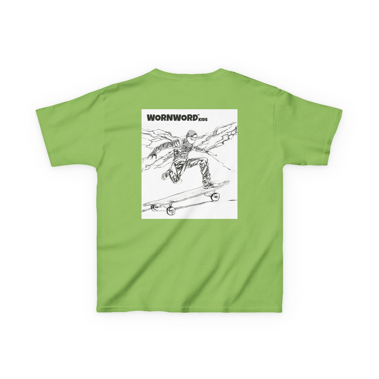 WORNWORD Kids™ Youth Mid-Weight Tee - Lightning Bolt "Charged Up and Rolling!"