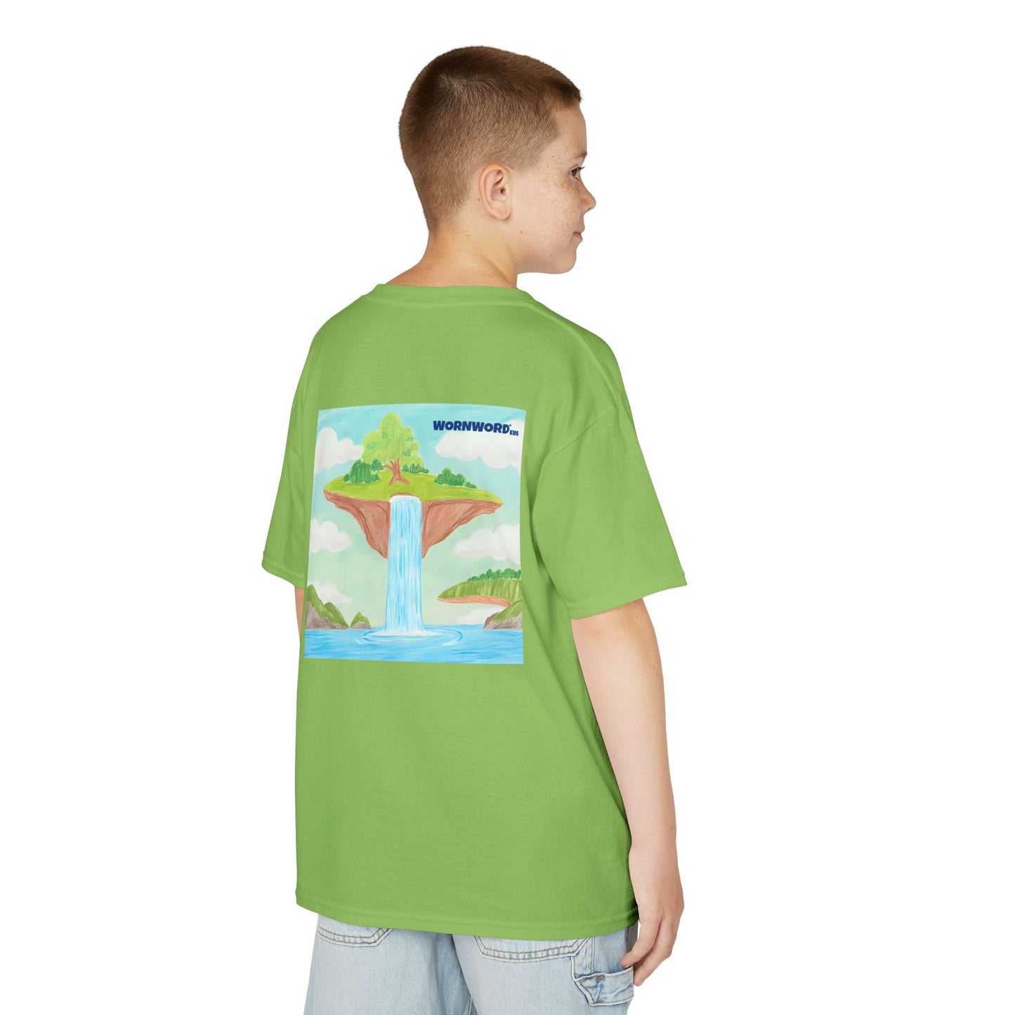 WORNWORD Kids Mid-Weight Tee - Waterfall Islands “Sky’s the Splash Limit!”