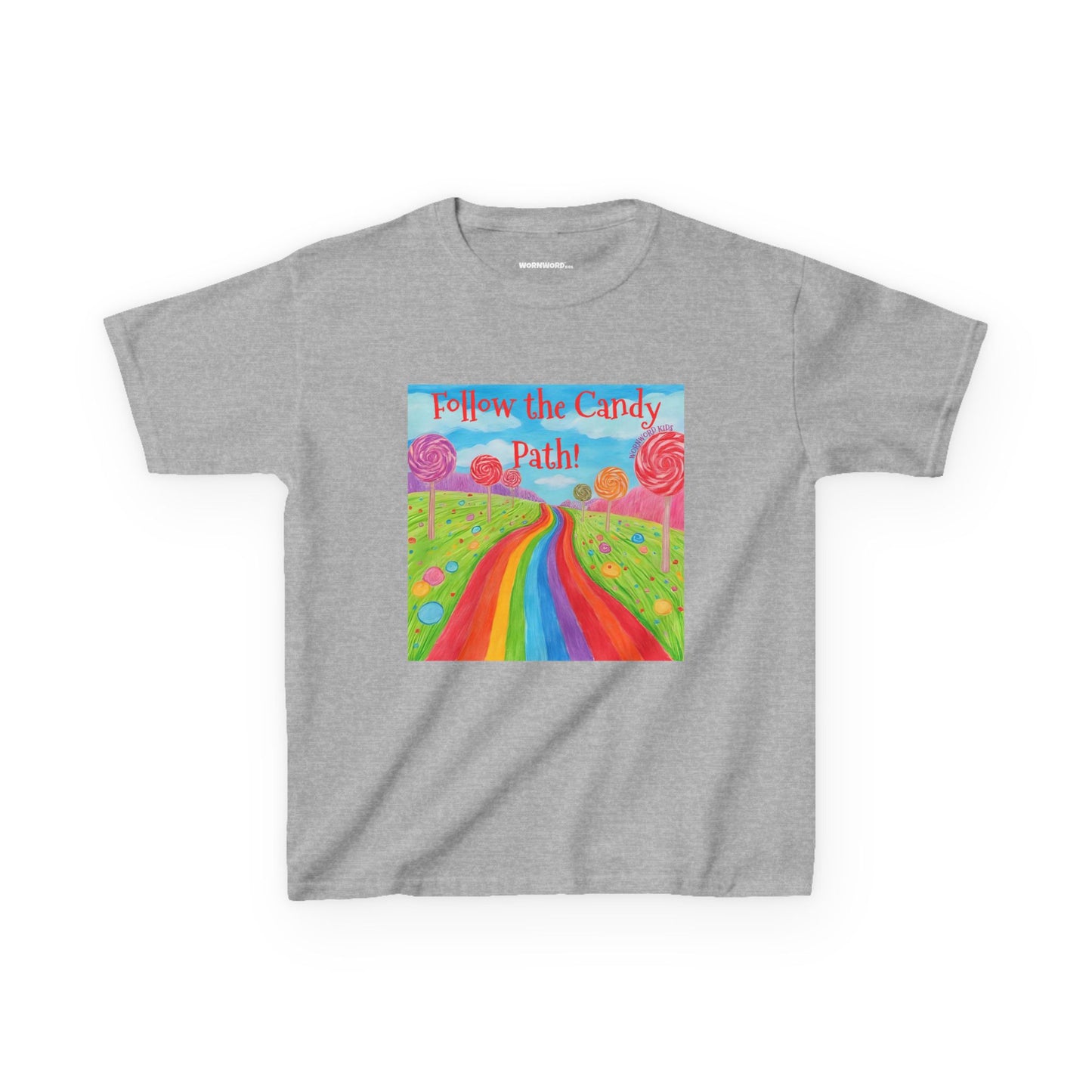 WORNWORD Kids Mid-Weight Tee - Rainbow Road “Follow the Candy Path!”