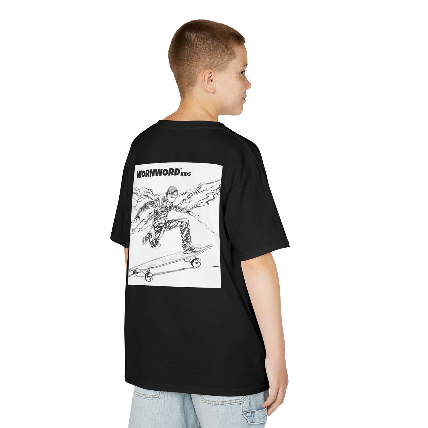 WORNWORD Kids™ Youth Mid-Weight Tee - Lightning Bolt "Charged Up and Rolling!"