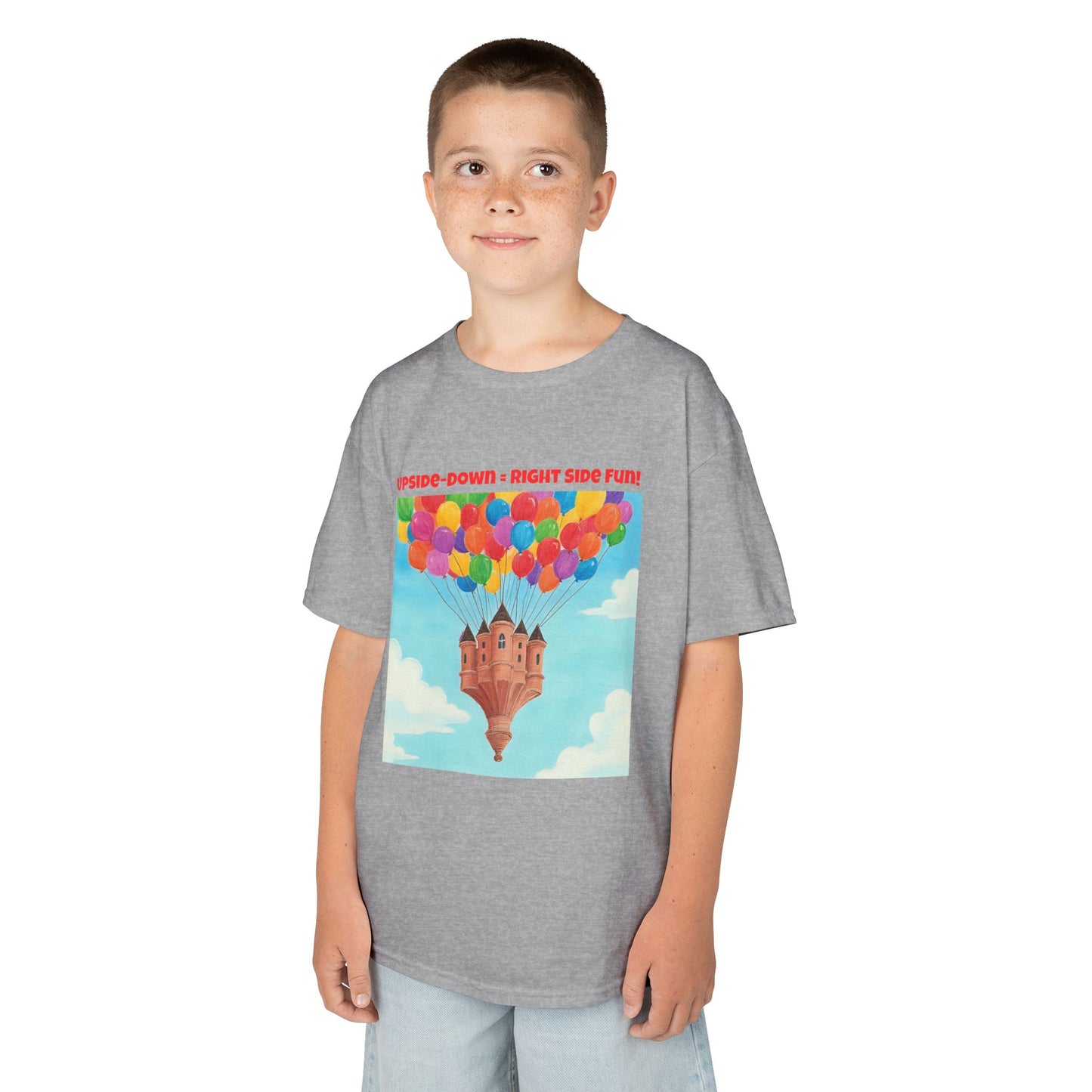 WORNWORD Kids Mid-Weight Tee - Floating Castle “Upside-Down = Right Side Fun!”