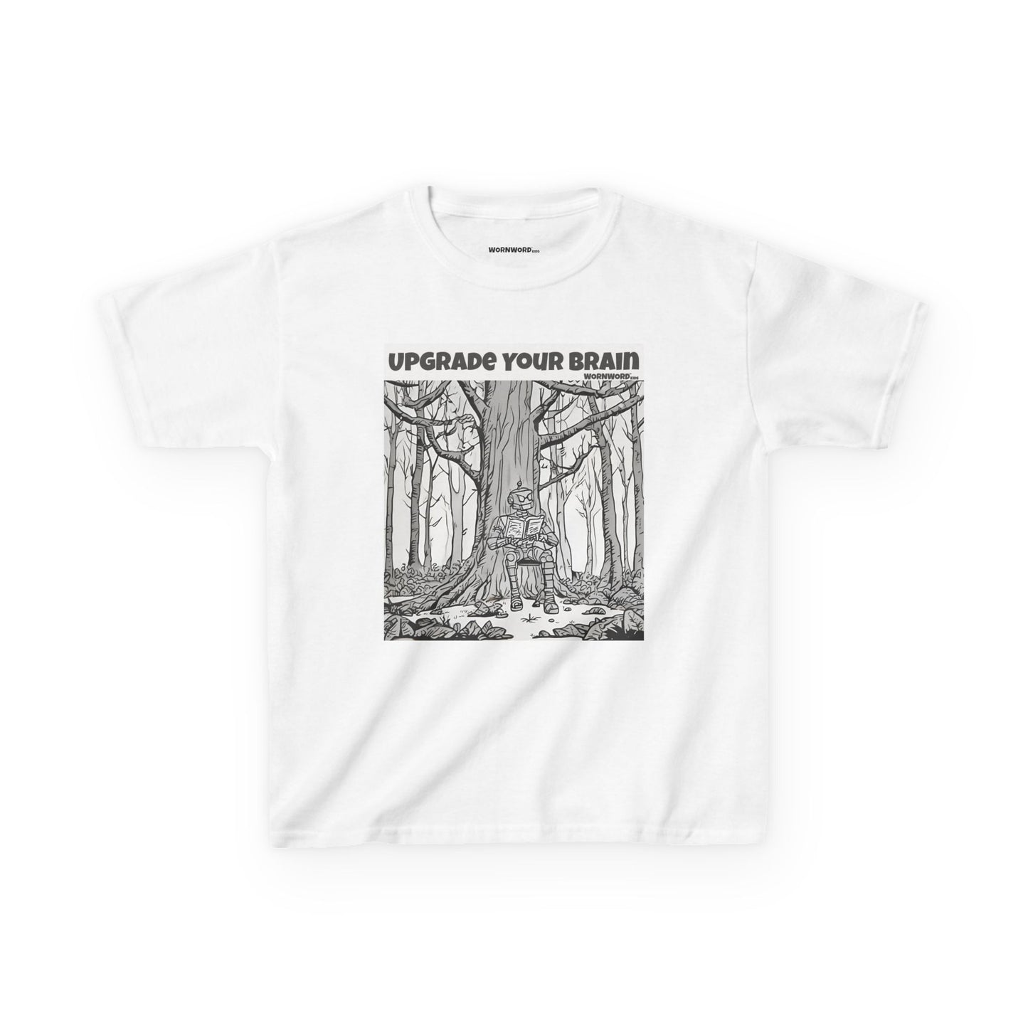 WORNWORD Kids™ Youth Mid-Weight Tee - Robot "Upgrade Your Brain"
