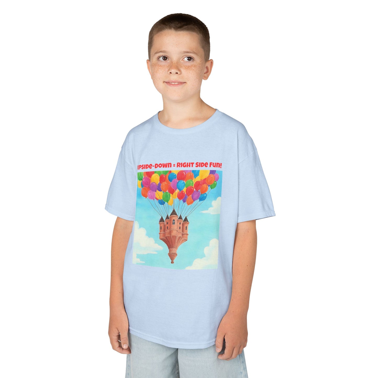 WORNWORD Kids Mid-Weight Tee - Floating Castle “Upside-Down = Right Side Fun!”