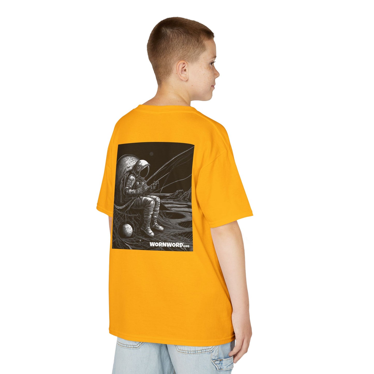 WORNWORD Kids™ Youth Mid-Weight Tee - Astronaut "Hooked on the Universe!