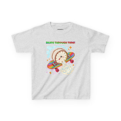 WORNWORD Kids Mid-Weight Tee - Melting Clock “Skate Through Time!”