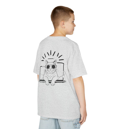 WORNWORD Kids™ Youth Mid-Weight Tee - Cyber Cat "Glitch Mode: On"