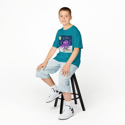 WORNWORD Kids Mid-Weight Tee - Octopus "Ride the Moon. Rule the Waves!"