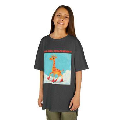 WORNWORD Kids Mid-Weight Tee - Giraffe "Roll High. Dream Bright!"
