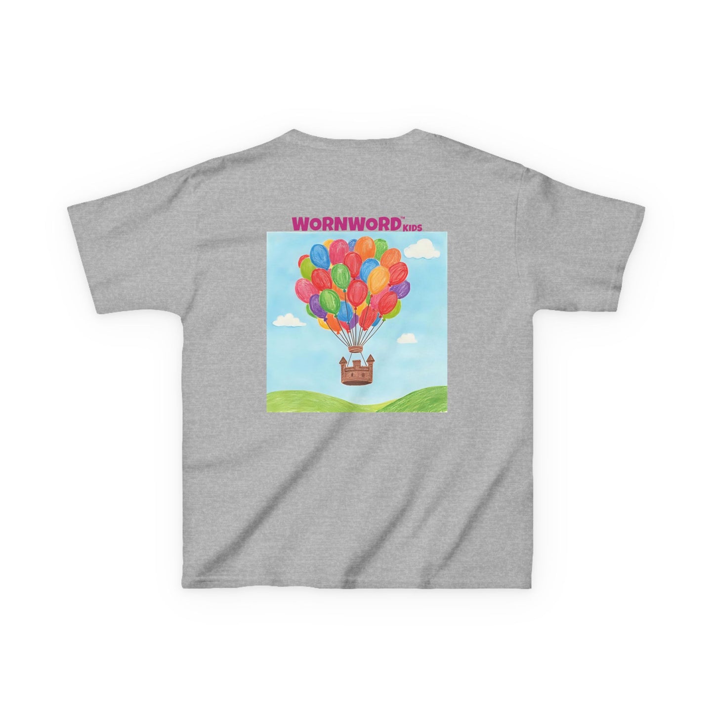WORNWORD Kids Mid-Weight Tee - Floating Castle “Upside-Down = Right Side Fun!”