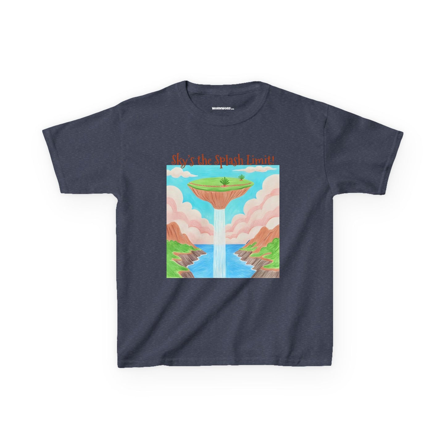 WORNWORD Kids Mid-Weight Tee - Waterfall Islands “Sky’s the Splash Limit!”