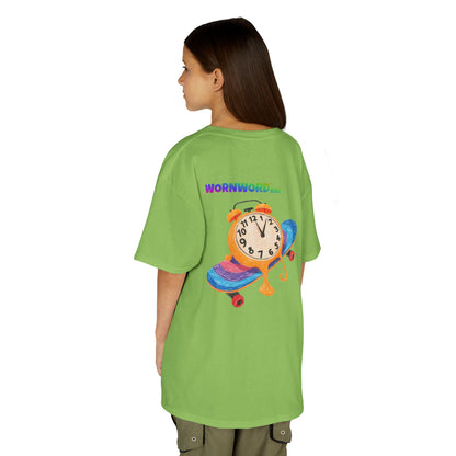 WORNWORD Kids Mid-Weight Tee - Melting Clock “Skate Through Time!”