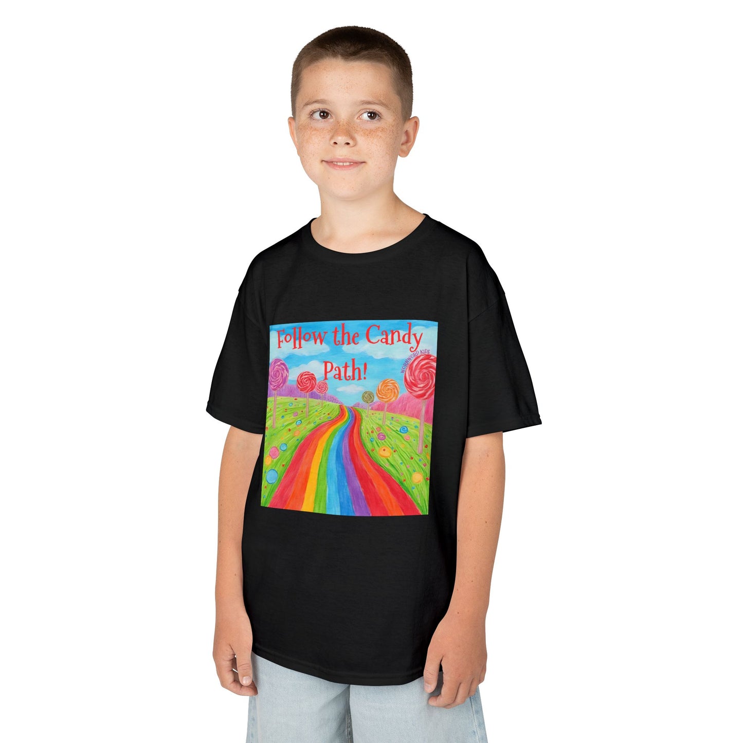 WORNWORD Kids Mid-Weight Tee - Rainbow Road “Follow the Candy Path!”