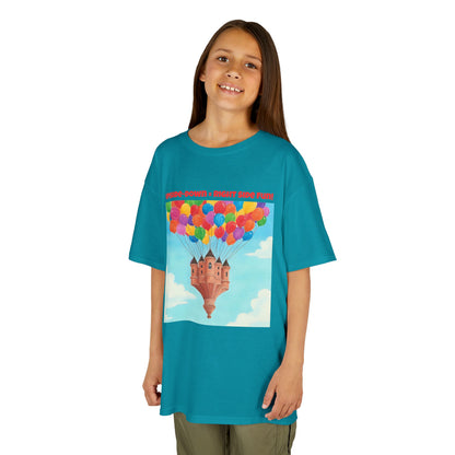 WORNWORD Kids Mid-Weight Tee - Floating Castle “Upside-Down = Right Side Fun!”