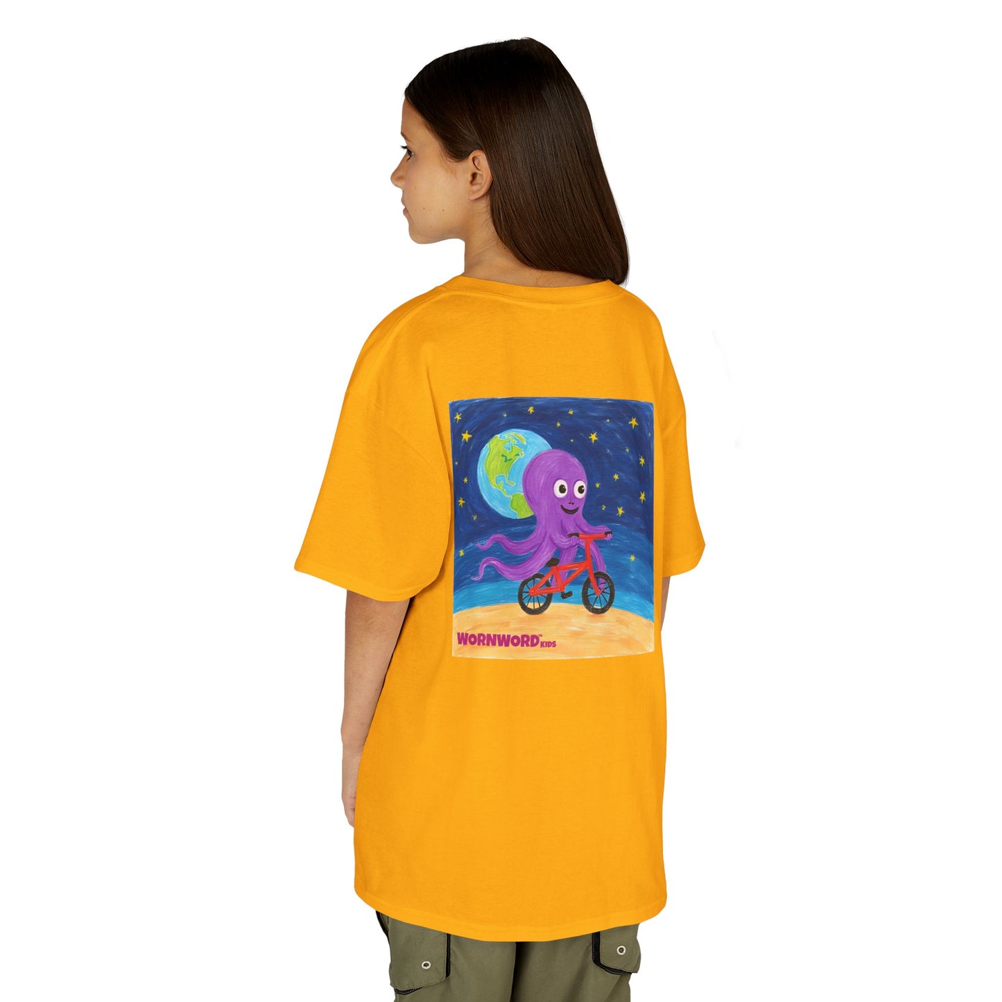 WORNWORD Kids Mid-Weight Tee - Octopus "Ride the Moon. Rule the Waves!"