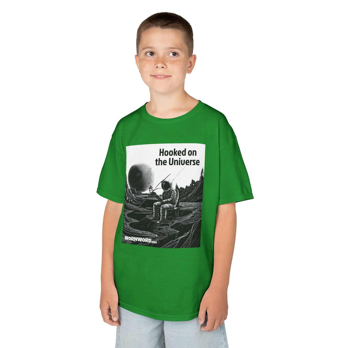WORNWORD Kids™ Youth Mid-Weight Tee - Astronaut "Hooked on the Universe!