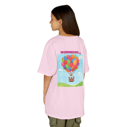 WORNWORD Kids Mid-Weight Tee - Floating Castle “Upside-Down = Right Side Fun!”