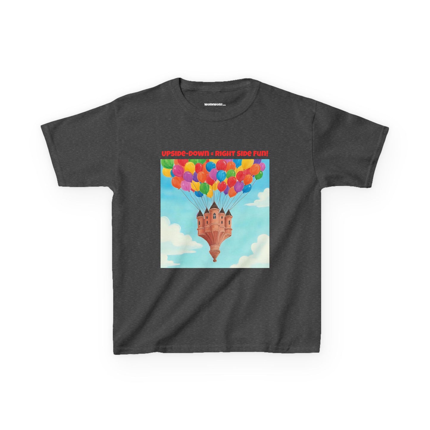 WORNWORD Kids Mid-Weight Tee - Floating Castle “Upside-Down = Right Side Fun!”