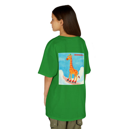 WORNWORD Kids Mid-Weight Tee - Giraffe "Roll High. Dream Bright!"