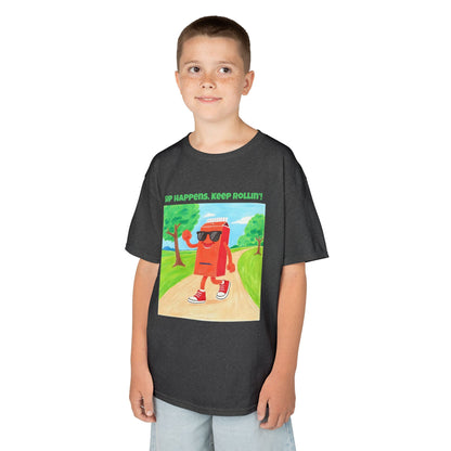 WORNWORD Kids Mid-Weight Tee - Walking Juice Box “Sip Happens. Keep Rollin’!