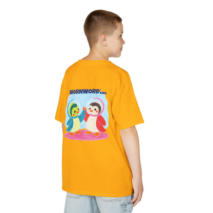 WORNWORD Kids Mid-Weight Tee - Penguin "Space Buddies Forever!"
