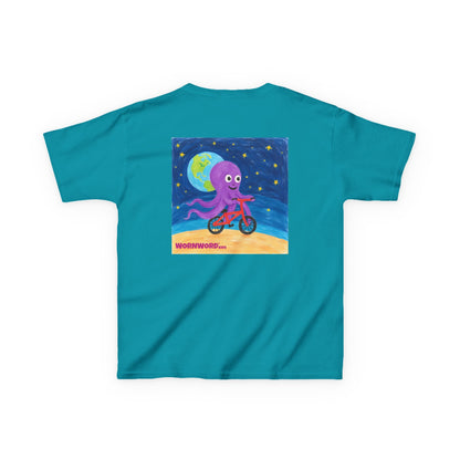 WORNWORD Kids Mid-Weight Tee - Octopus "Ride the Moon. Rule the Waves!"
