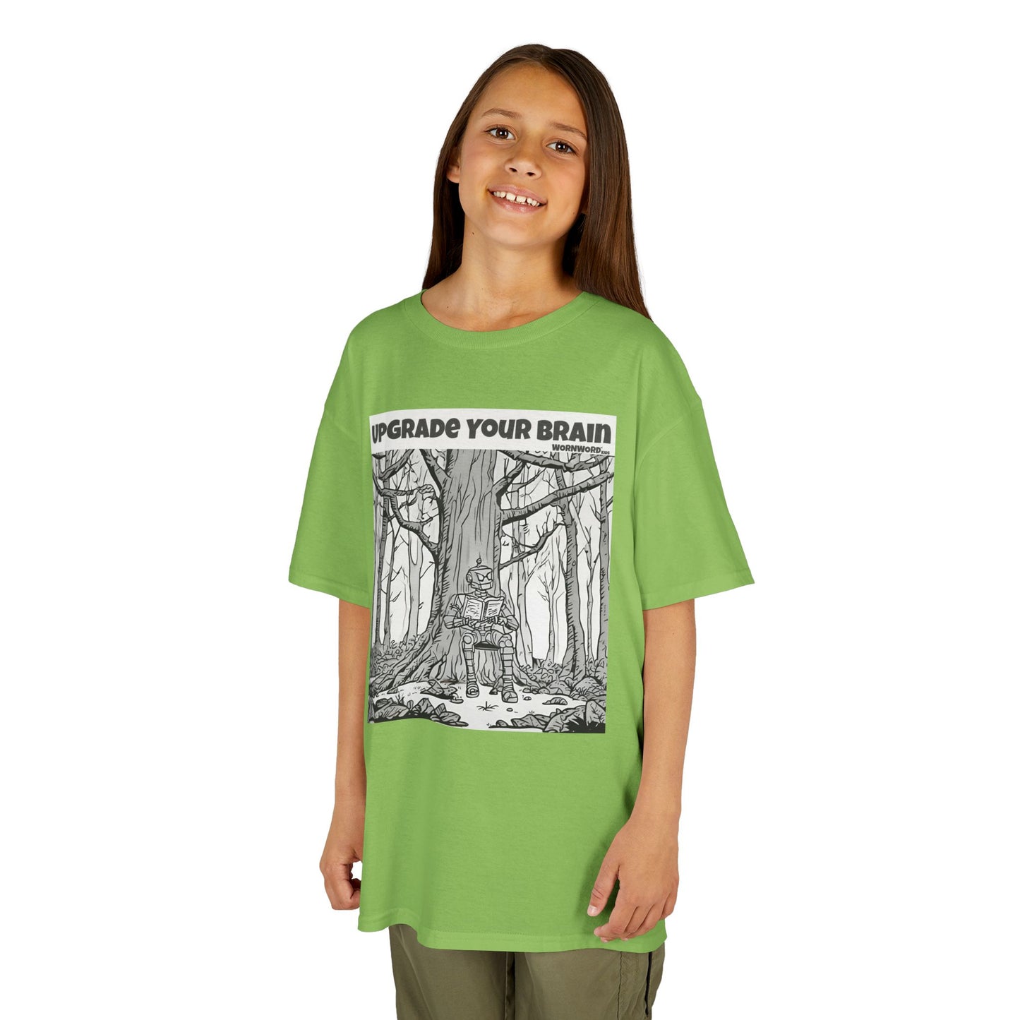 WORNWORD Kids™ Youth Mid-Weight Tee - Robot "Upgrade Your Brain"