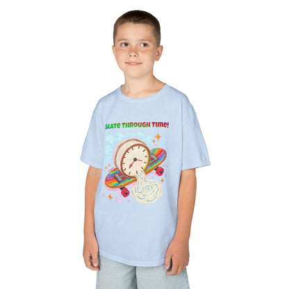 WORNWORD Kids Mid-Weight Tee - Melting Clock “Skate Through Time!”