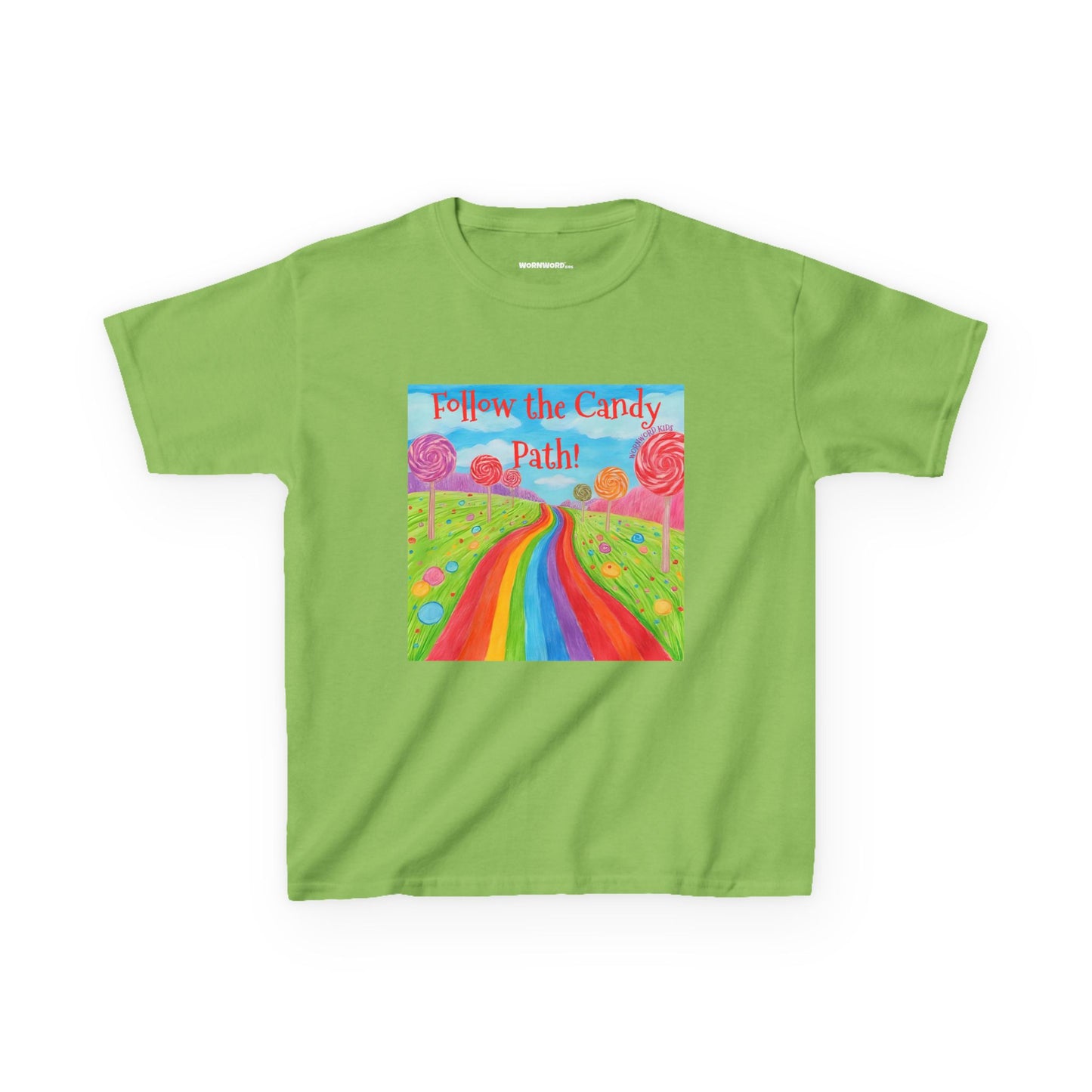 WORNWORD Kids Mid-Weight Tee - Rainbow Road “Follow the Candy Path!”