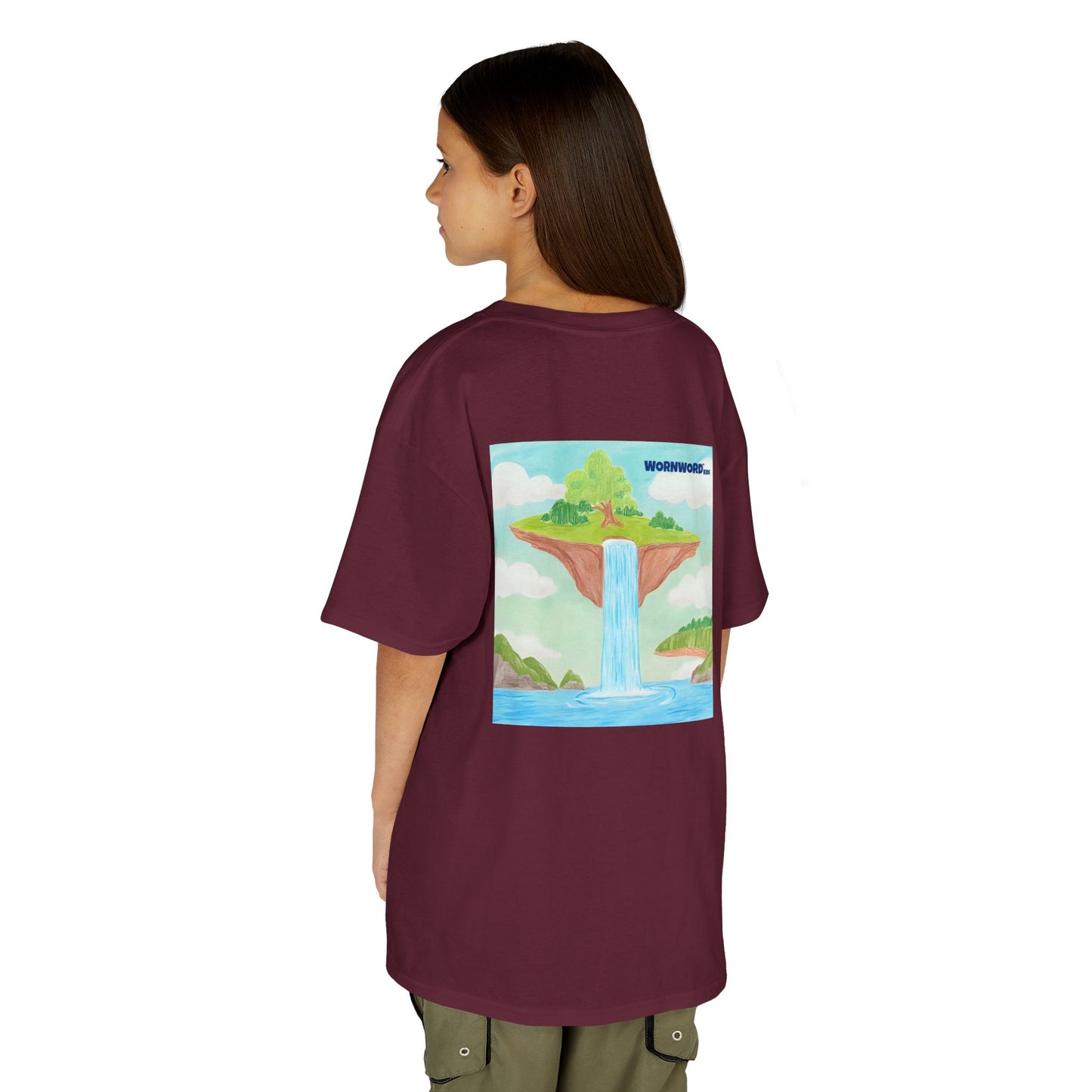 WORNWORD Kids Mid-Weight Tee - Waterfall Islands “Sky’s the Splash Limit!”