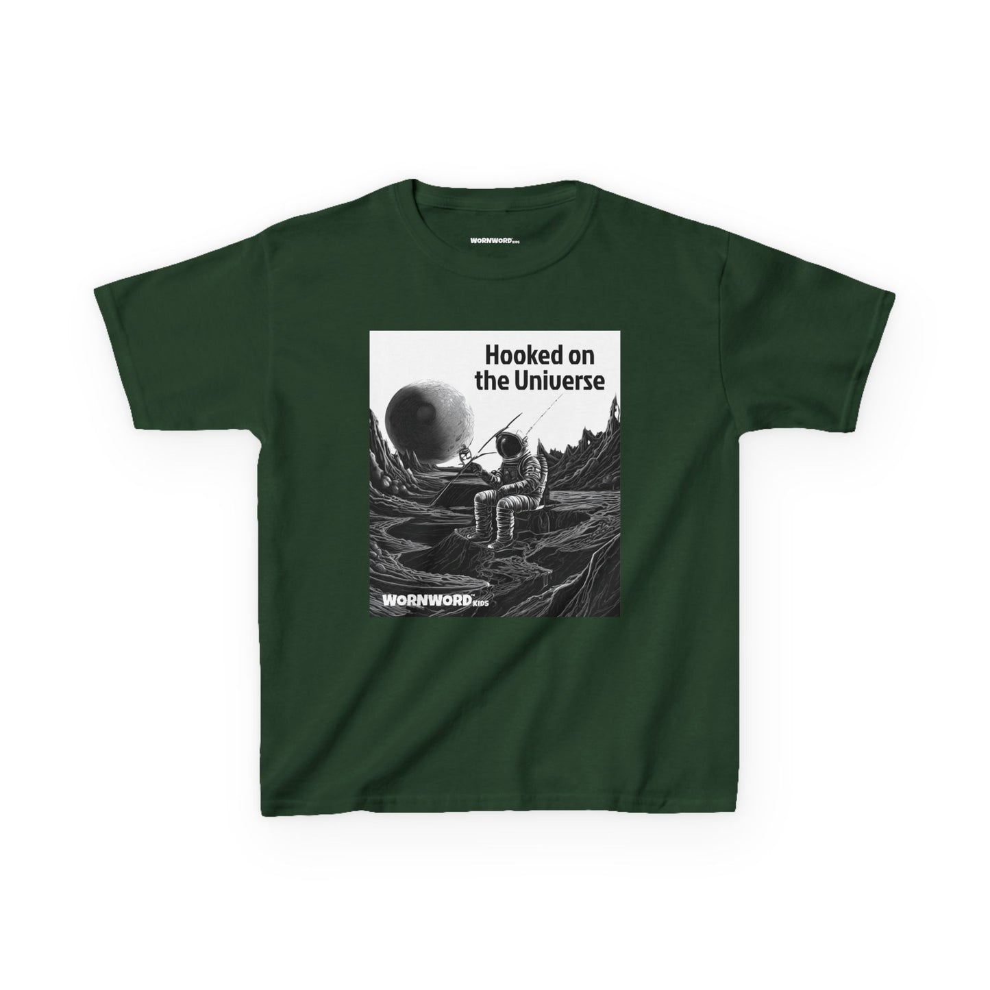 WORNWORD Kids™ Youth Mid-Weight Tee - Astronaut "Hooked on the Universe!
