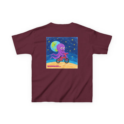 WORNWORD Kids Mid-Weight Tee - Octopus "Ride the Moon. Rule the Waves!"