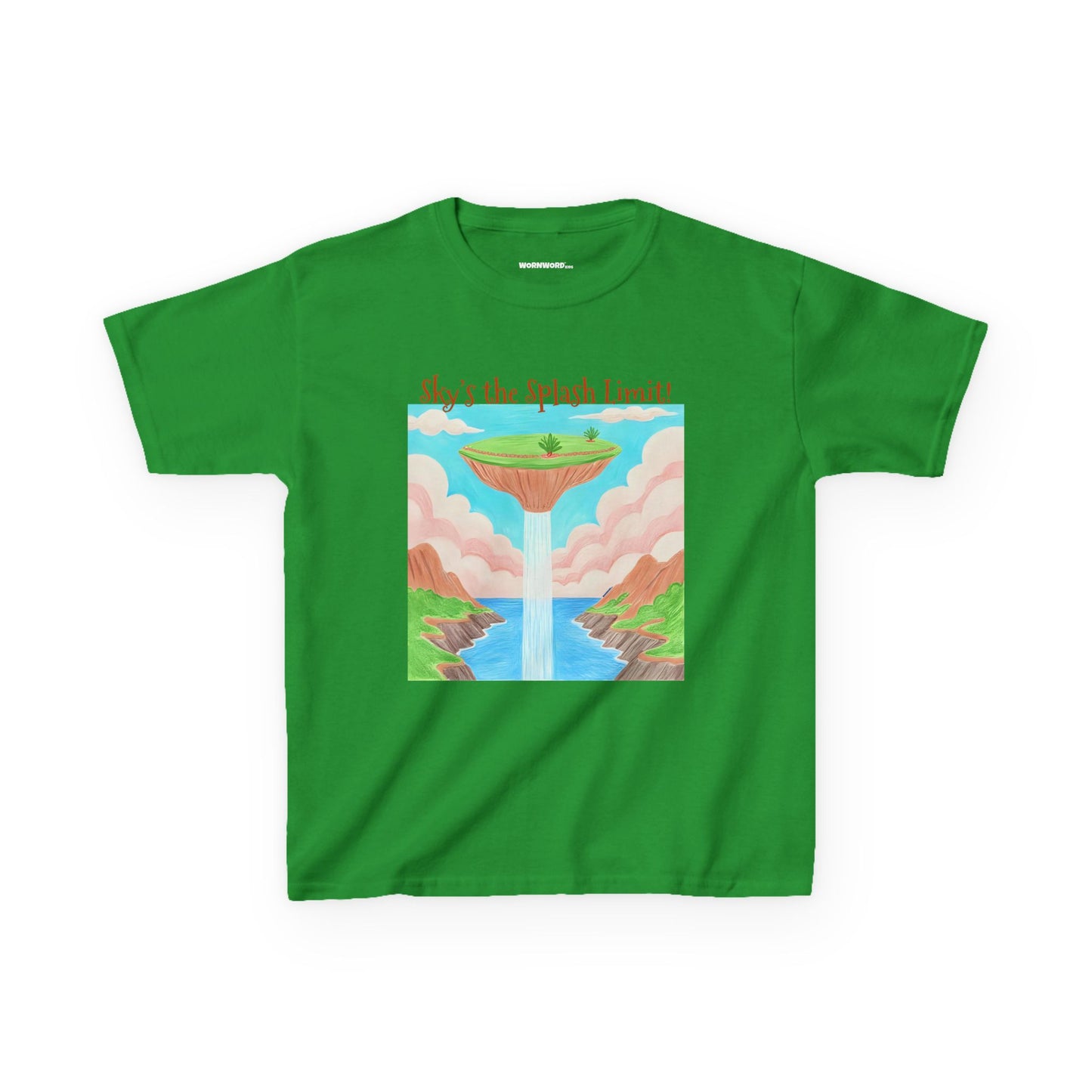 WORNWORD Kids Mid-Weight Tee - Waterfall Islands “Sky’s the Splash Limit!”