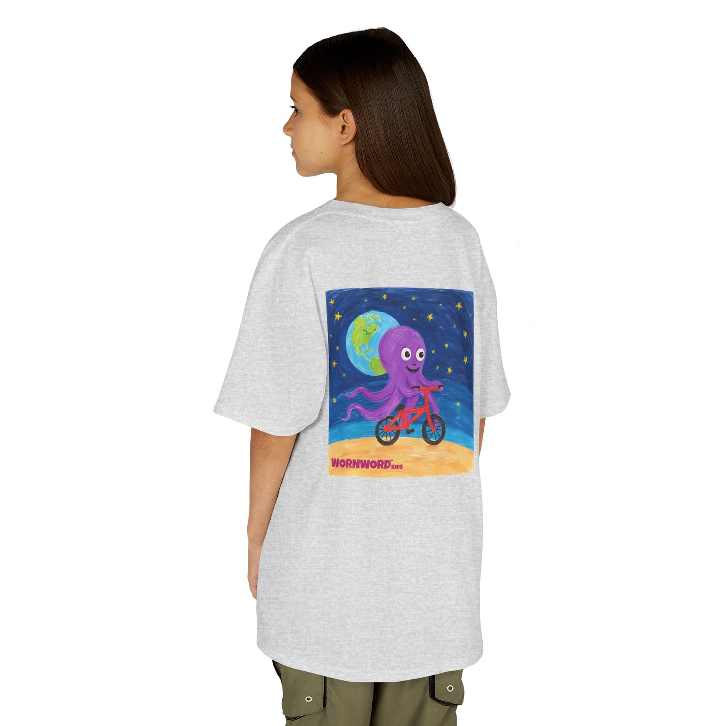 WORNWORD Kids Mid-Weight Tee - Octopus "Ride the Moon. Rule the Waves!"
