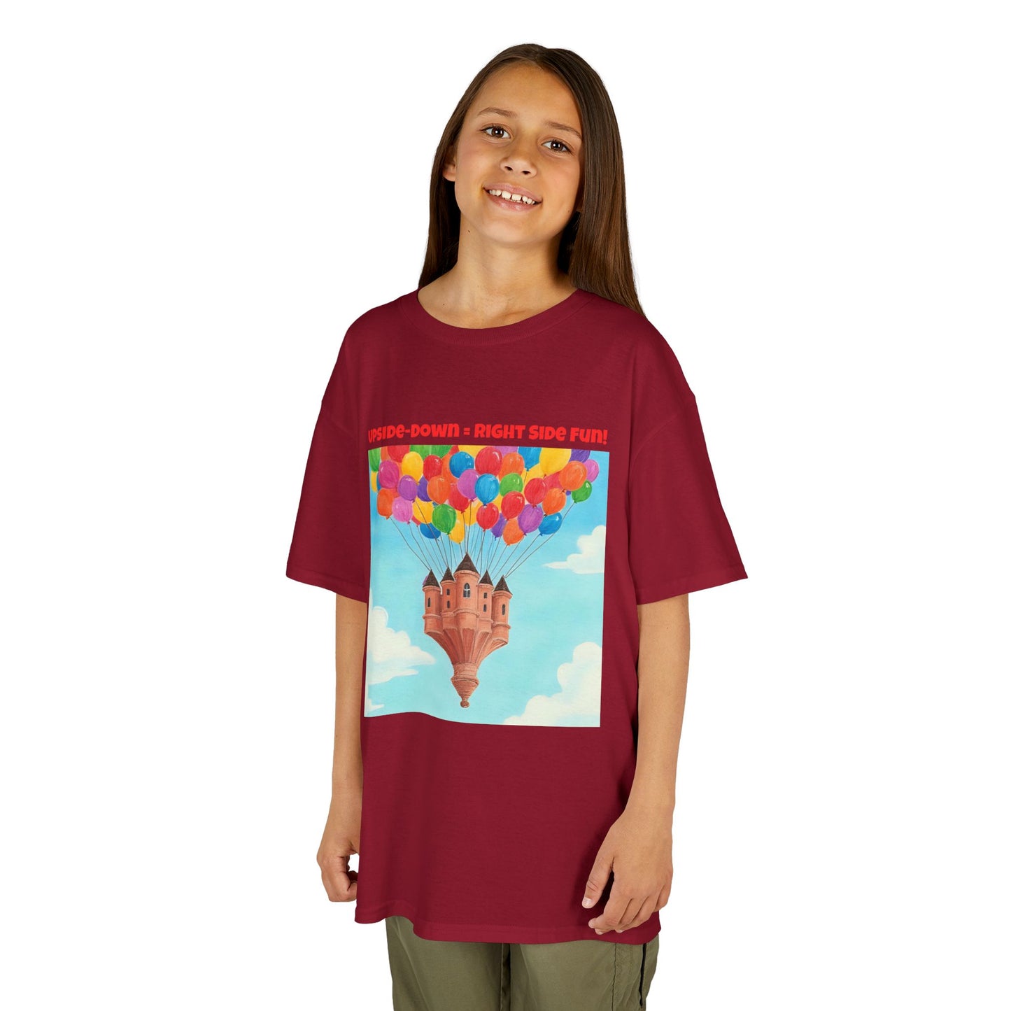 WORNWORD Kids Mid-Weight Tee - Floating Castle “Upside-Down = Right Side Fun!”