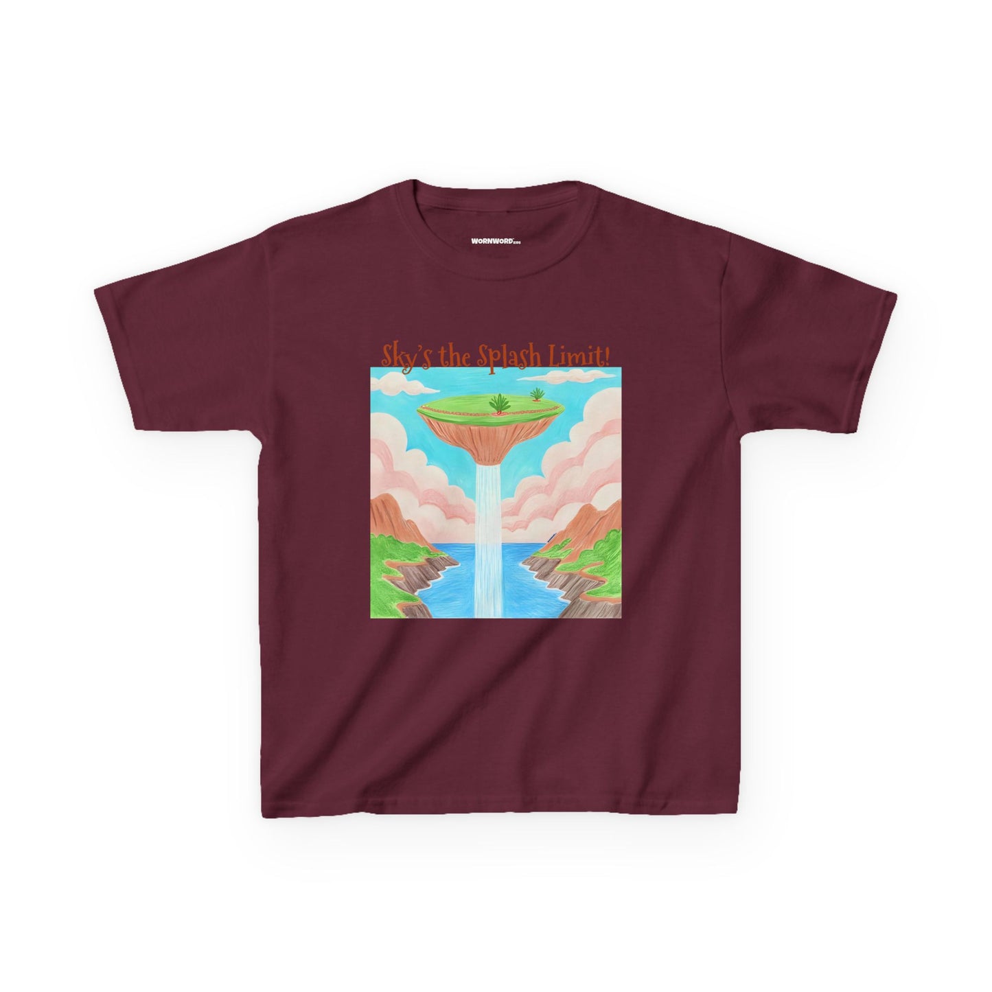 WORNWORD Kids Mid-Weight Tee - Waterfall Islands “Sky’s the Splash Limit!”