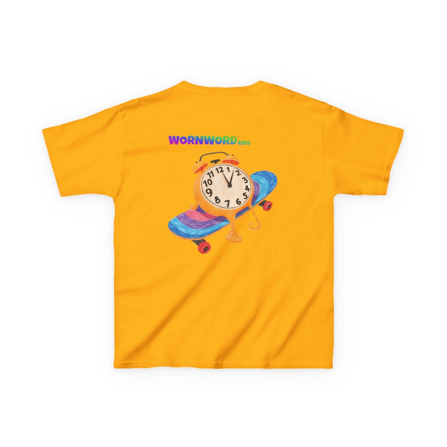 WORNWORD Kids Mid-Weight Tee - Melting Clock “Skate Through Time!”