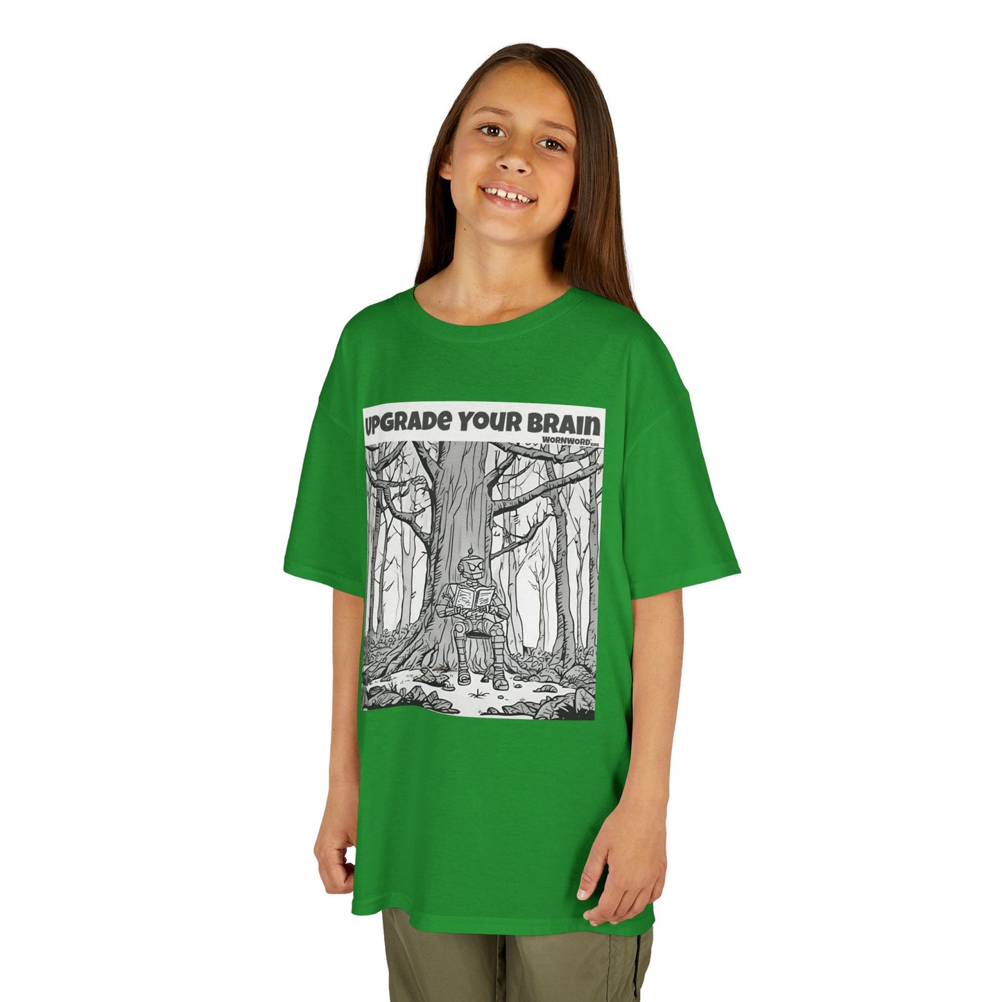 WORNWORD Kids™ Youth Mid-Weight Tee - Robot "Upgrade Your Brain"