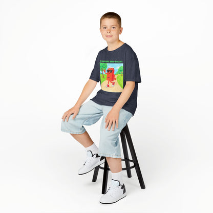 WORNWORD Kids Mid-Weight Tee - Walking Juice Box “Sip Happens. Keep Rollin’!
